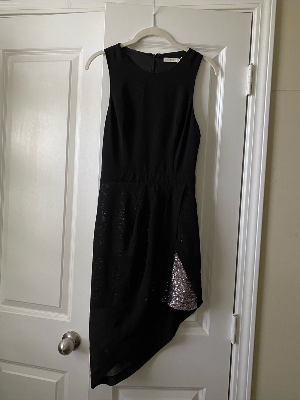 Lush Black Open Back Asymmetrical Cocktail Dress